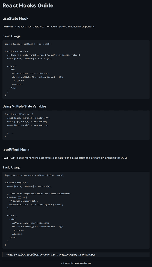 Markdown to image converter markdown code readme markdowntoimage